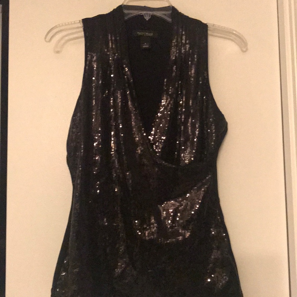 Black sequin tank top